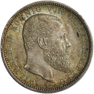 Germany, Kingdom of Württemberg, Wilhelm II, 2 Mark Stuttgart 1908 F