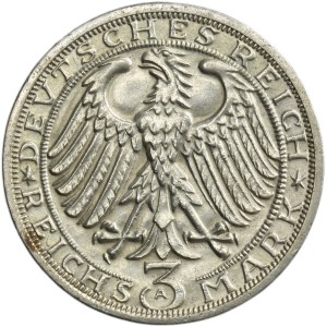 Germany, Weimar Republic, 3 Mark Berlin 1928 A - Naumburg