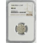 Riga under Sweden, Christina, 3 Polker Riga 1644 - NGC MS62