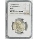 Austria, I Republika, 2 Szylingi Wiedeń 1935 - Dr. Carl Lueger - NGC AU58