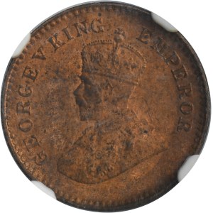 India, British India, George V, 1/12 Anna Calcutta 1914 - NGC MS64 RB