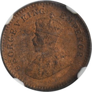 India, British India, George V, 1/12 Anna Calcutta 1914 - NGC MS64 RB