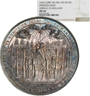 Netherlands, Wilhelm II von Oranien, Medal the arrival of Princess Mary Stuart 1642 - ex. NGC MS64 - RARE, DADLER