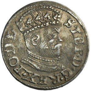 Stephen Bathory, 3 Groschen Riga 1586 - small head