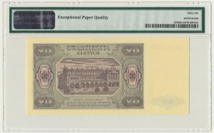 20 złotych 1948 - GW - PMG 66 EPQ - papier prążkowany
