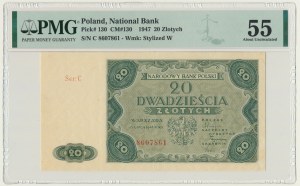 20 złotych 1947 - A - PMG 55