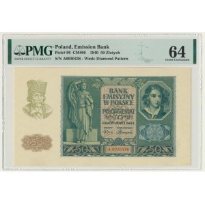 50 złotych 1940 - A - PMG 64