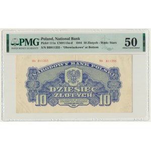 10 złotych 1944 ...owe - Bb - PMG 50