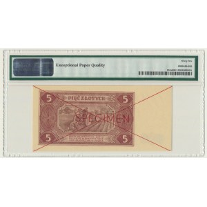 5 złotych 1948 - SPECIMEN - AL - PMG 66 EPQ