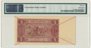 5 złotych 1948 - SPECIMEN - AL - PMG 66 EPQ