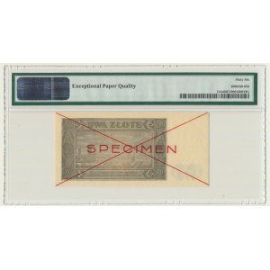 2 złote 1948 - SPECIMEN - B 1234567 - PMG 66 EPQ