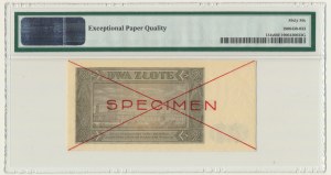 2 złote 1948 - SPECIMEN - B 1234567 - PMG 66 EPQ