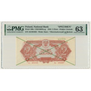 2 złote 1944 ...owym - WZÓR - Ae 494... - PMG 63