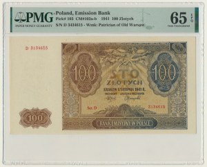 100 złotych 1941 - D - PMG 65 EPQ