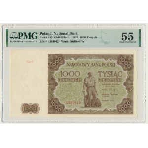 1.000 złotych 1947 - F - PMG 55