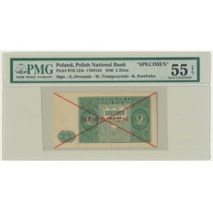 2 złote 1946 - SPECIMEN - PMG 55 EPQ