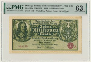 Gdansk, 10 millions de marks 1923 - A - PMG 63