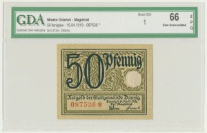 Danzig, 50 Pfennig 1919 - green - GDA 66 EPQ