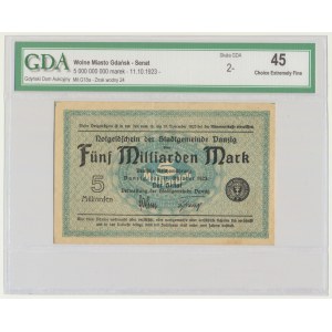 Gdańsk, 5 miliardów marek 1923 - znw. kwadraty - GDA 45