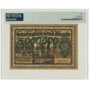 Gdańsk, 5 milionów marek 1923 - nadruk zielony - PMG 50