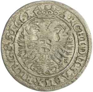 Silesia, Habsburg rule, Leopold I, 3 Kreuzer Breslau 1661 GH