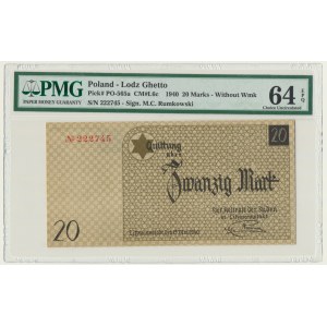 20 Mark 1940 - no. 1 without watermark - PMG 64 EPQ