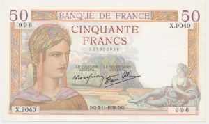 France, 50 Francs 1938