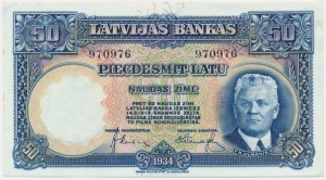 Latvia, 50 Latu 1934
