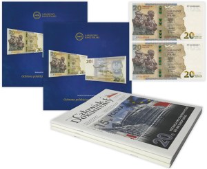 Zestaw, 20 złotych 2022 - Ochrona Polskiej Granicy Wschodniej (2 szt.) + Magazyn Człowiek i Dokumenty (3 szt.)