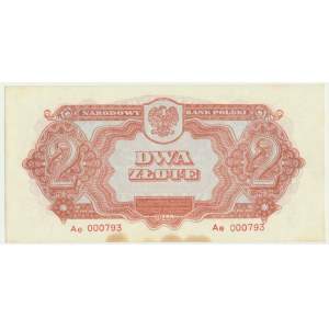 2 złote 1944 ...owym - Ae 000793 - niski numer seryjny