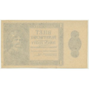1 złoty 1938 - druk jednostronny - RZADKI
