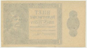 1 złoty 1938 - druk jednostronny - RZADKI