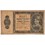 1 złoty 1938 - druk jednostronny - RZADKI