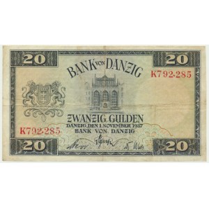 Gdańsk, 20 guldenów 1937 - K -