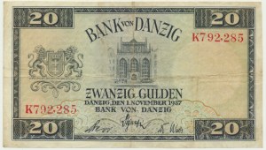 Danzig, 20 Gulden 1937 - K -