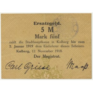 Kolobrzeg (Kolberg), 5 Mark 1918