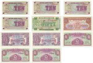 Great Britain, British Armed Forces, set of banknotes (11 pcs.) - SAME NUMBERS