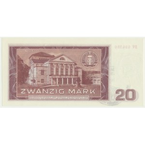 German Democratic Republic, 20 Mark 1964 - with stamp -