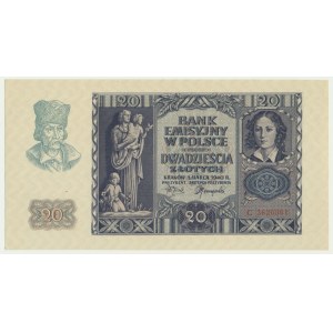 20 złotych 1940 - C - rzadsza seria