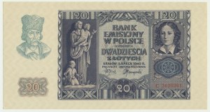20 złotych 1940 - C - rzadsza seria