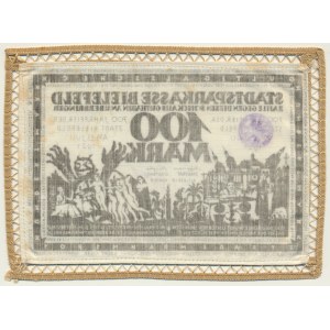 Germany, Bielefeld, 100 Mark 1921 - silk and embroidery -