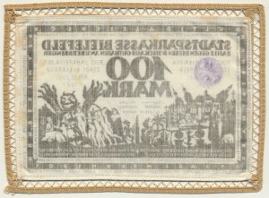 Germany, Bielefeld, 100 Mark 1921 - silk and embroidery -