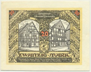 Allemagne, Osterwieck, 20 marques 1922 - cuir -
