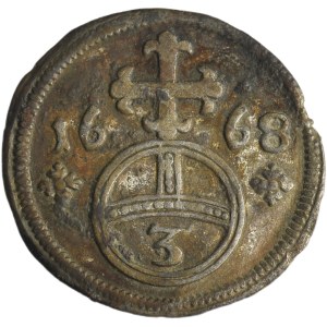 Silesia, Habsburg rule, Leopold I, Gröschel Oppeln 1668 - RARE