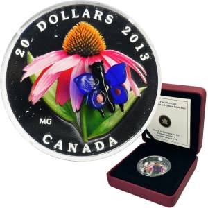 Canada, Elizabeth II, 20 Dollars Ottawa 2013 - Purple Coneflower and Butterfly