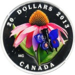 Canada, Elizabeth II, 20 Dollars Ottawa 2013 - Purple Coneflower and Butterfly