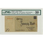 20 marek 1940 - num.1 ze znakiem wodnym - PMG 30 - RZADKI