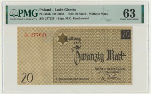20 Mark 1940 - no. 3 without watermark - PMG 63