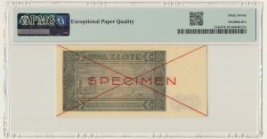 2 złote 1948 - SPECIMEN - B 1234567 - PMG 67 EPQ