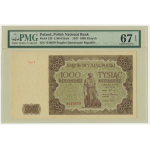 1.000 złotych 1947 - I - PMG 67 EPQ - OKAZOWY